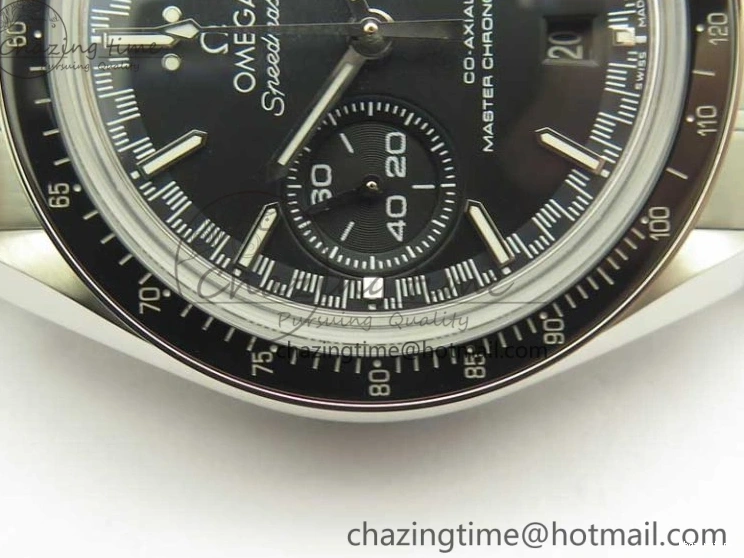 1219 WellDesigned Speedmaster Moonwatch OMF 1:1 Best Edition Black Dial SS Hand on SS Bracelet A 8043